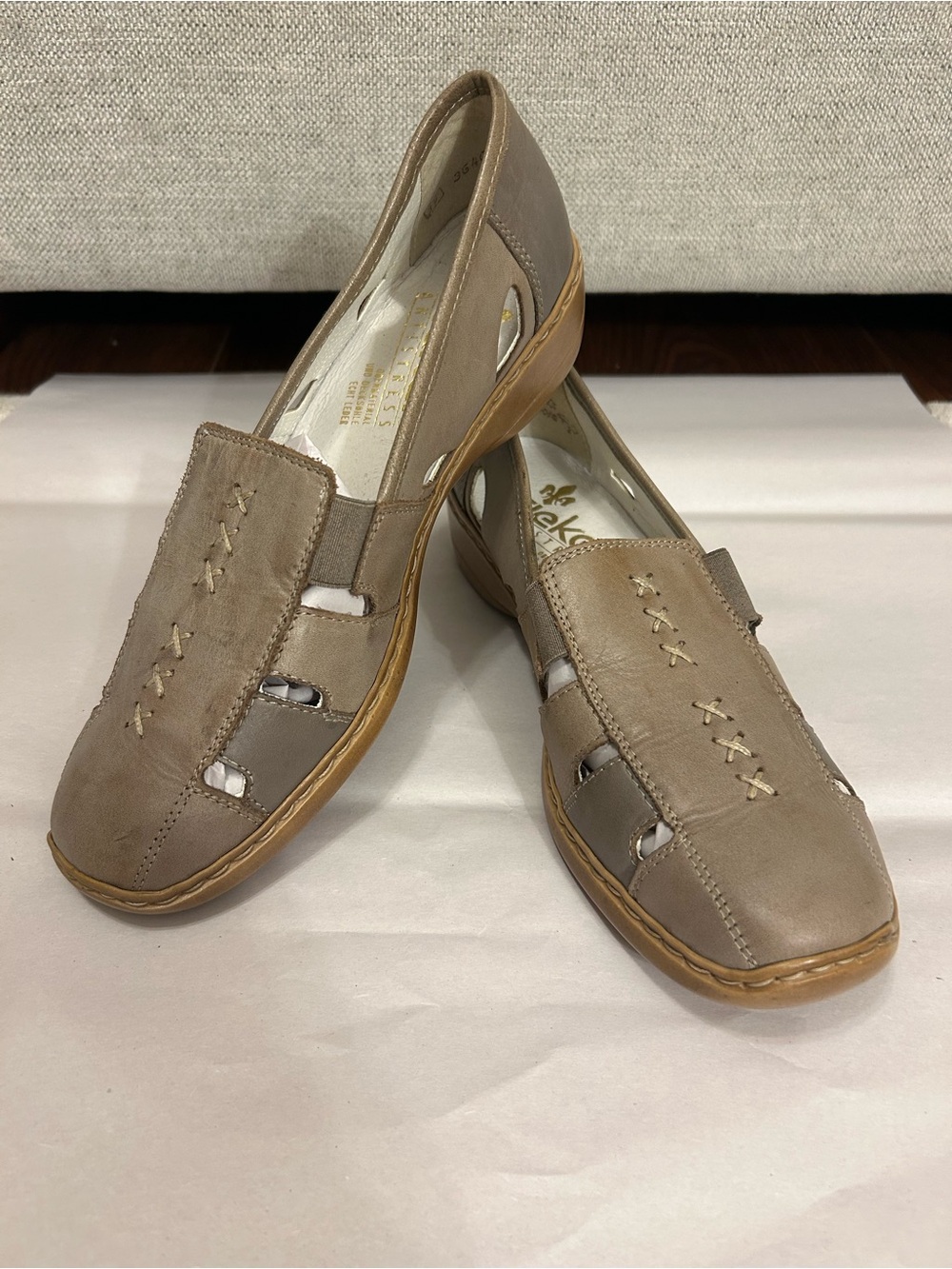 Rieker Taupe Slip-On Casual Loafers